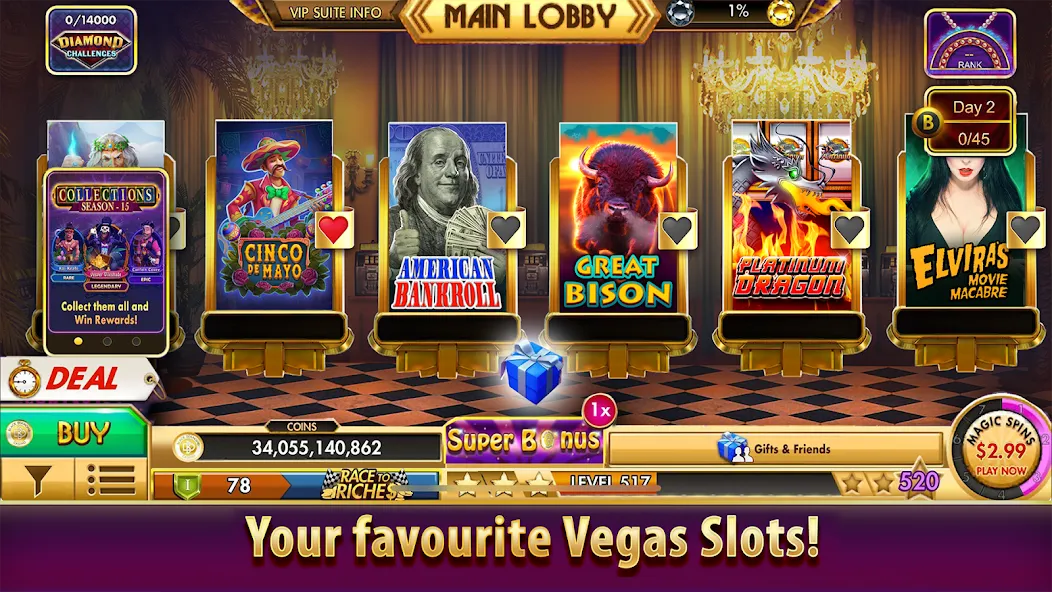 Black Diamond Casino Slots (СЛОТЫ) [МОД: Меню, Бесконечные монеты и Открытые уровни] Screenshot 5