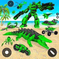 Скачать Crocodile Animal Robot Games [МОД: Много монет, Открытые уровни и Мега MOD] | Взлом Crocodile Animal Robot Games на Андроид