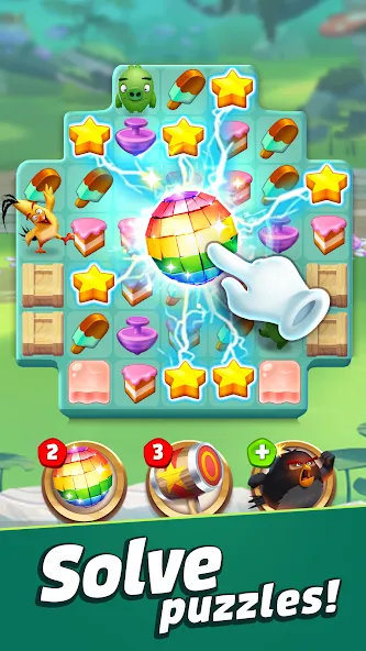 Angry Birds Match 3 (Энгри Бердс Матч 3) [МОД: Меню, Бесконечные монеты и Открытые уровни] Screenshot 1