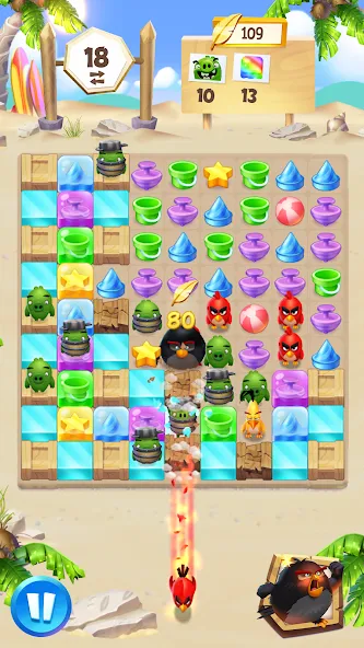 Angry Birds Match 3 (Энгри Бердс Матч 3) [МОД: Меню, Бесконечные монеты и Открытые уровни] Screenshot 5
