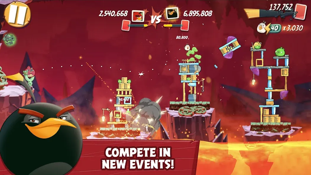 Angry Birds 2 (Энгри Бердс 2) [МОД: Деньги, Монеты и Меню MOD] Screenshot 3