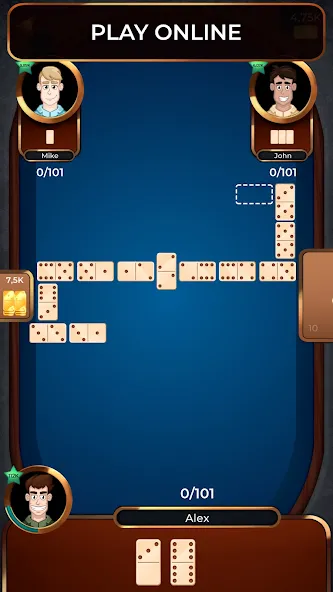 Dominoes Online [МОД: Все открыто, Дополнительные деньги и Меню MOD] Screenshot 1