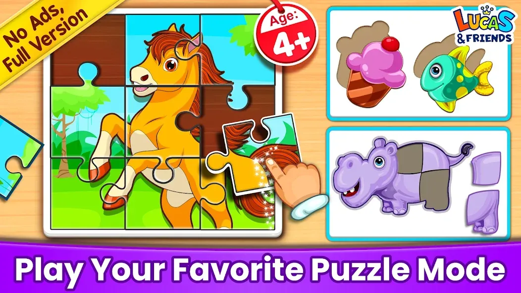 Puzzle Kids: Jigsaw Puzzles [МОД: Все открыто, Дополнительные деньги и Меню MOD] Screenshot 1