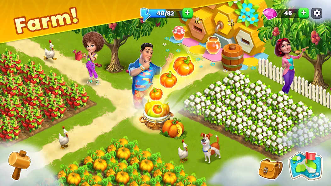 Bermuda Adventures Farm Island (Бермудские приключения) [МОД: Много денег, Монет и Все открыто] Screenshot 1