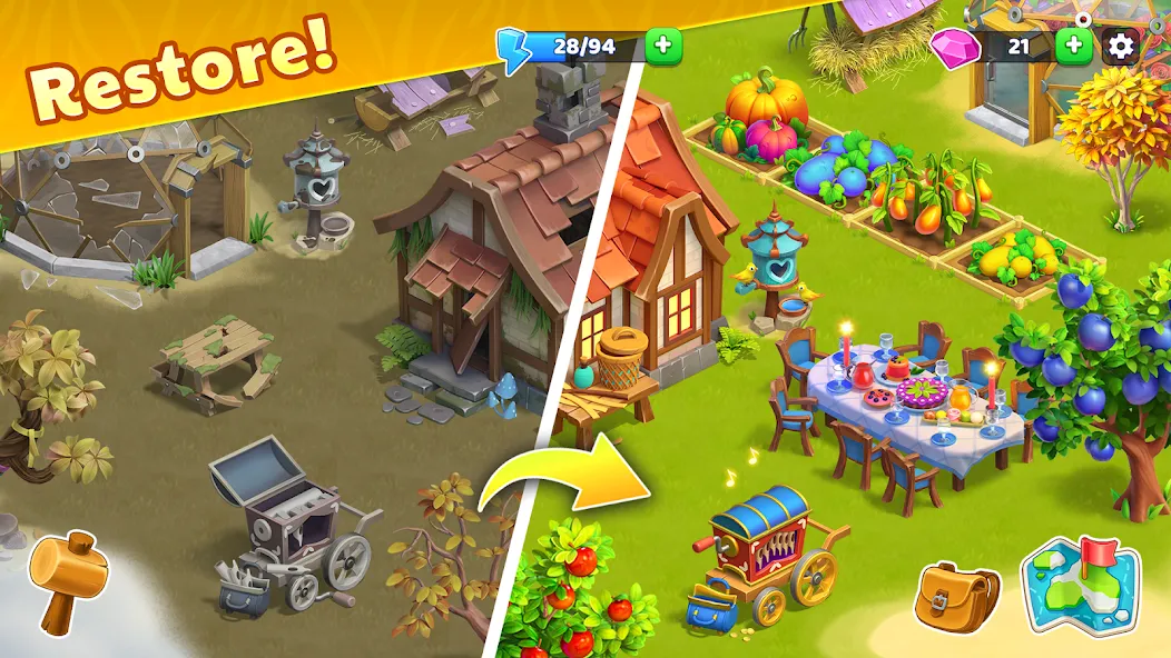 Bermuda Adventures Farm Island (Бермудские приключения) [МОД: Много денег, Монет и Все открыто] Screenshot 3