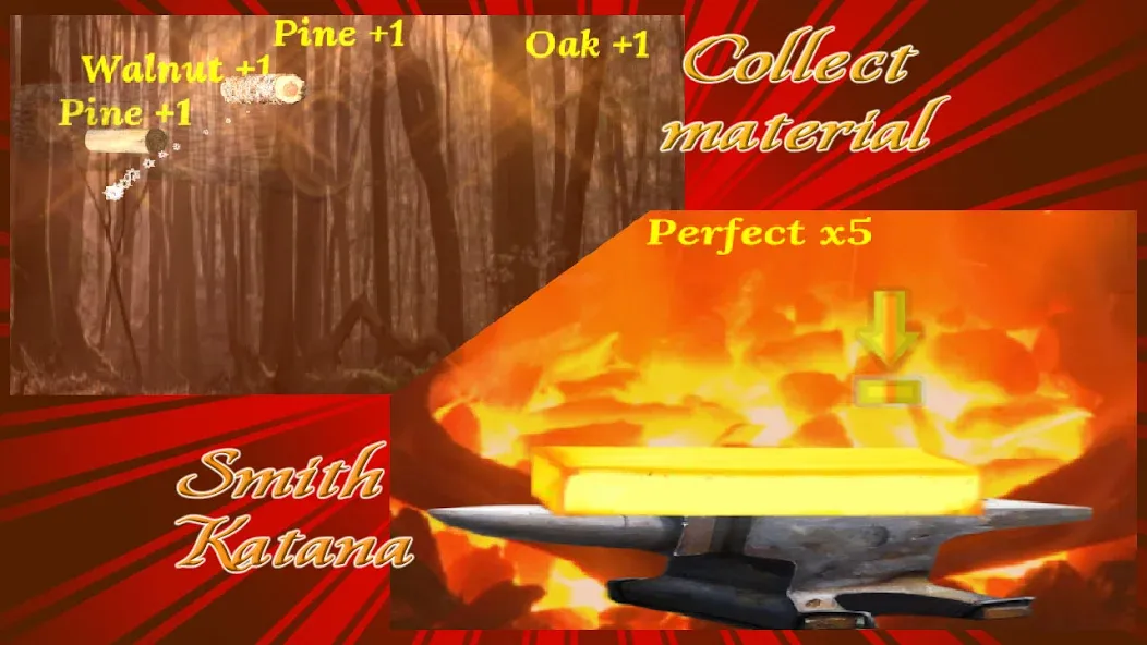 Katana Collection : blacksmith [МОД: Бесконечные деньги, Монеты и Мега MOD] Screenshot 1