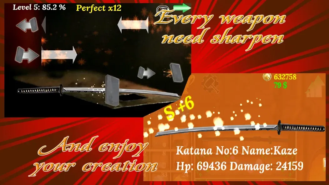 Katana Collection : blacksmith [МОД: Бесконечные деньги, Монеты и Мега MOD] Screenshot 4