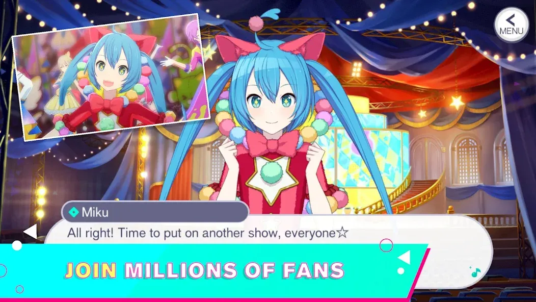 HATSUNE MIKU: COLORFUL STAGE! (Хацуне Мику) [МОД: Меню, Бесконечные монеты и Открытые уровни] Screenshot 5