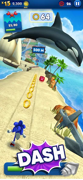 Sonic Dash - Endless Running (Соник Дэш) [МОД: Много монет, Открытые уровни и Мега MOD] Screenshot 2
