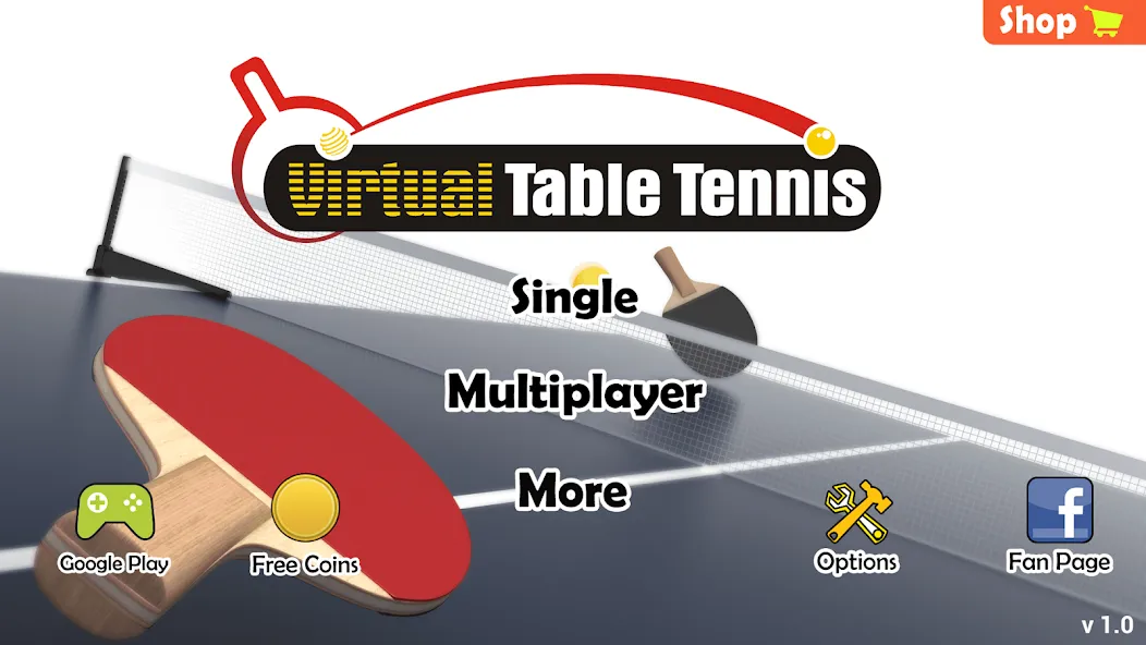 Virtual Table Tennis (Виртуальный настольный теннис) [МОД: Меню, Бесконечные монеты и Открытые уровни] Screenshot 3