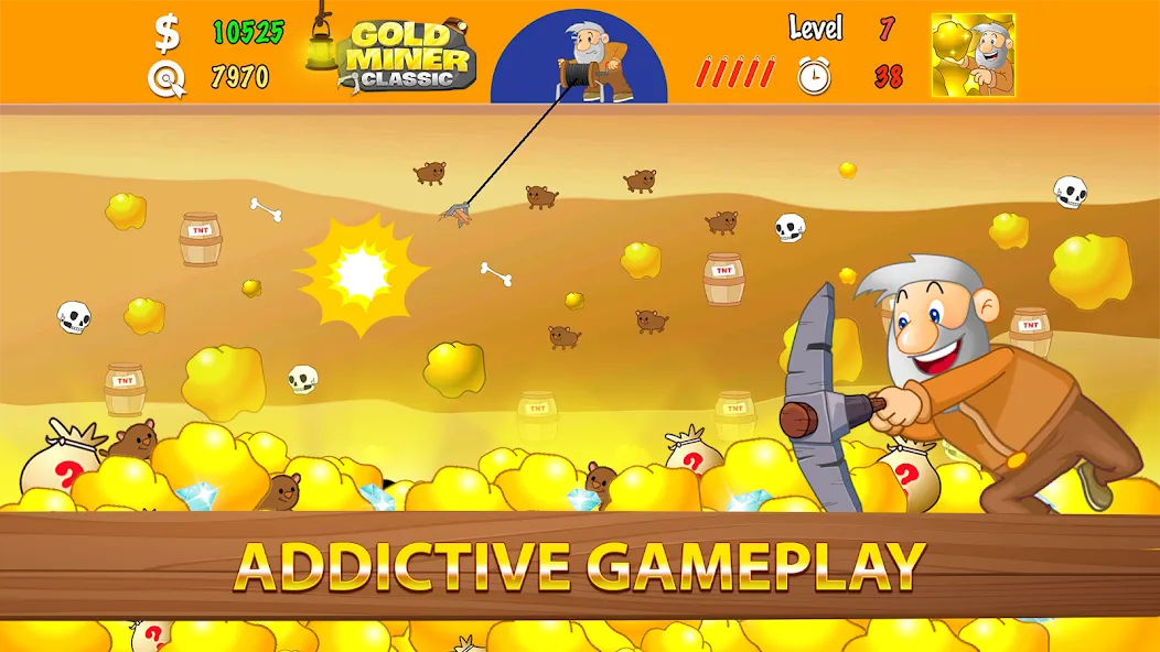 Gold Miner Classic: Gold Rush (Голд Майнер Классик) [МОД: Все открыто, Дополнительные деньги и Меню MOD] Screenshot 2