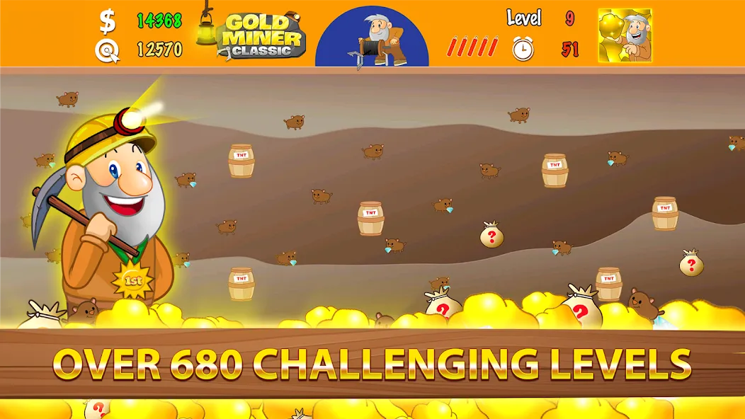 Gold Miner Classic: Gold Rush (Голд Майнер Классик) [МОД: Все открыто, Дополнительные деньги и Меню MOD] Screenshot 3