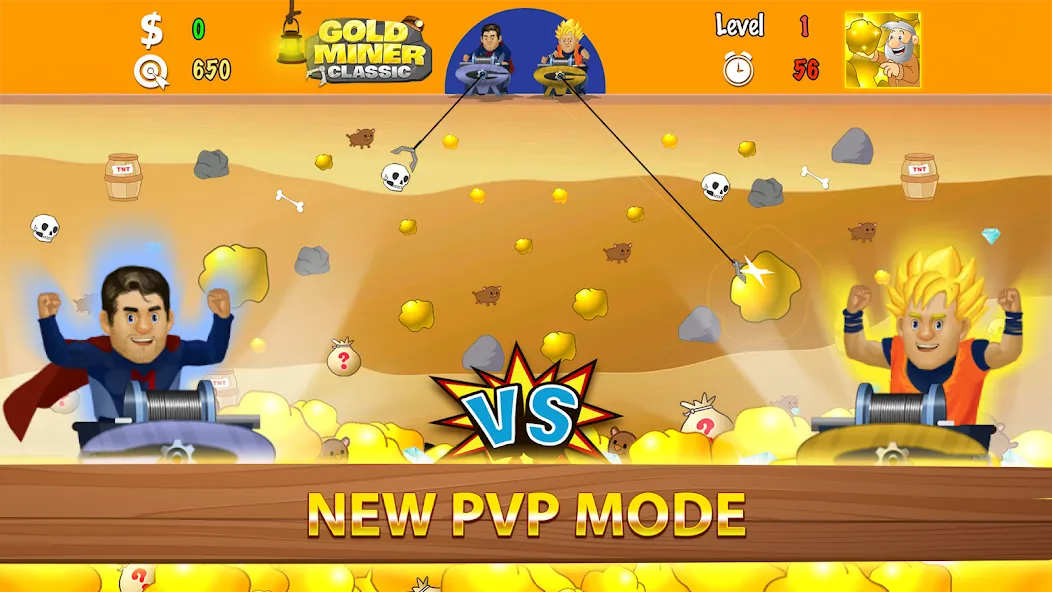 Gold Miner Classic: Gold Rush (Голд Майнер Классик) [МОД: Все открыто, Дополнительные деньги и Меню MOD] Screenshot 4