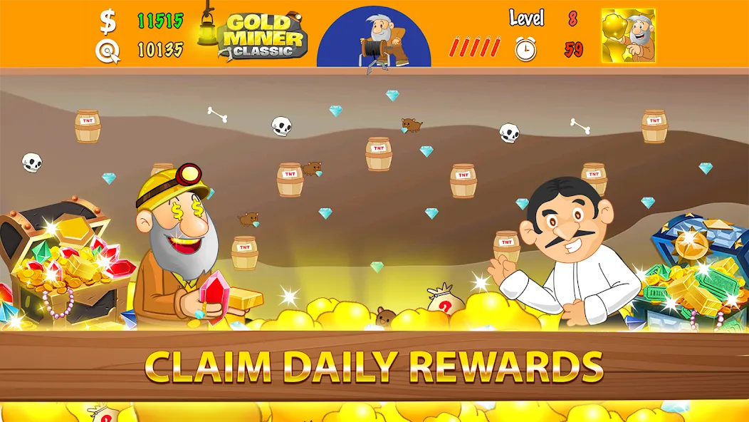 Gold Miner Classic: Gold Rush (Голд Майнер Классик) [МОД: Все открыто, Дополнительные деньги и Меню MOD] Screenshot 5