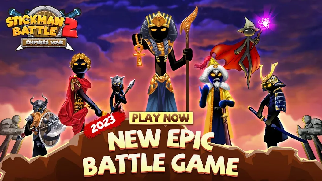 Stickman Battle 2: Empires War (Стикмен Битва 2) [МОД: Много монет, Открытые уровни и Мега MOD] Screenshot 1