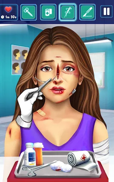 Surgery Simulator Doctor Game [МОД: Меню, Бесконечные монеты и Открытые уровни] Screenshot 2