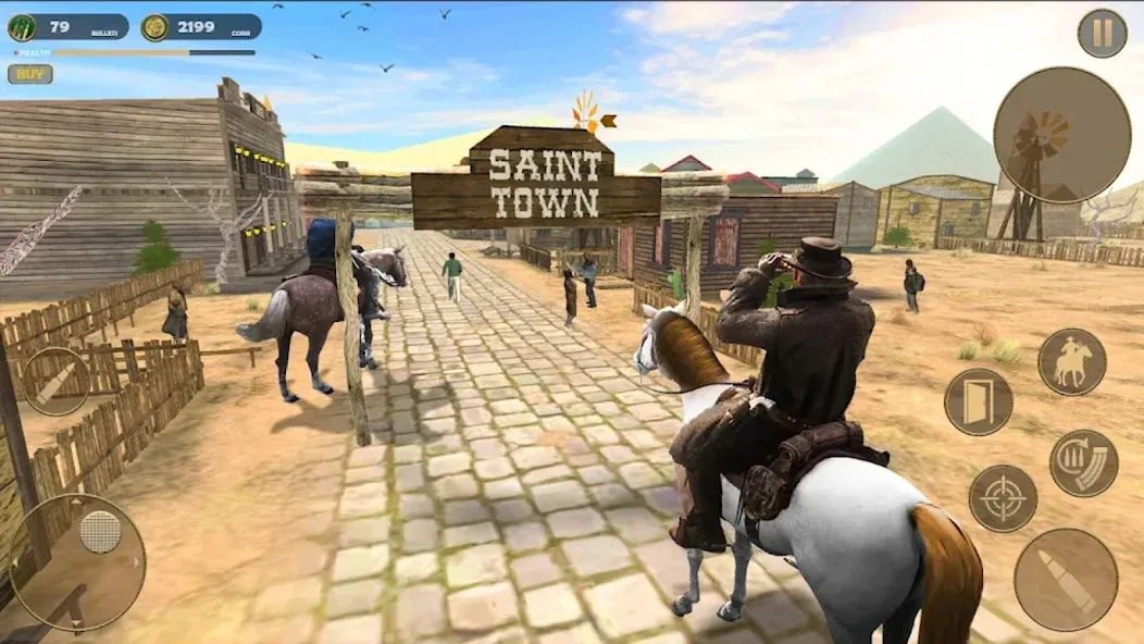 West Cowboy - Gunfighter Game (Уэст Ковбой) [МОД: Деньги, Монеты и Меню MOD] Screenshot 2