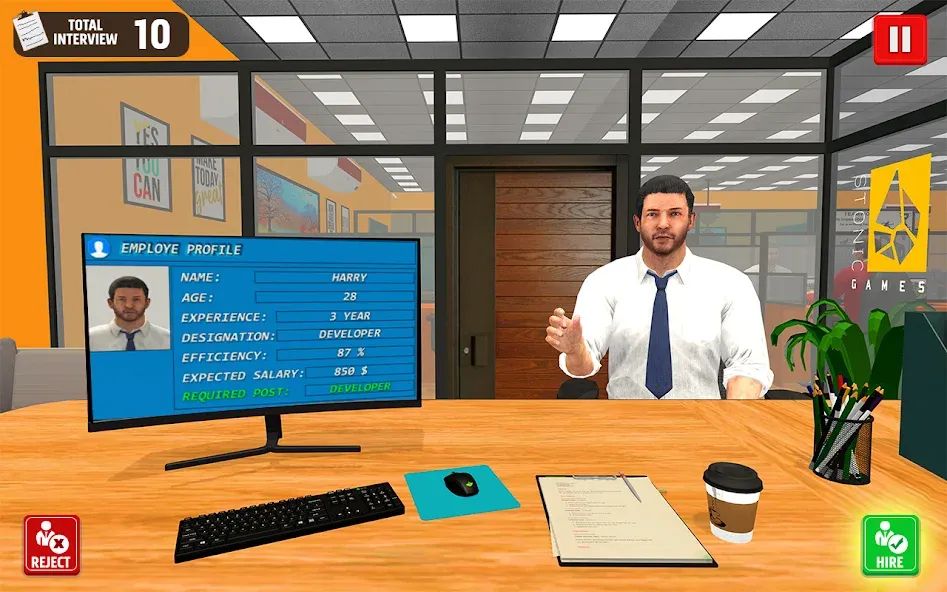 Virtual HR Manager Job Games [МОД: Меню, Бесконечные монеты и Открытые уровни] Screenshot 2