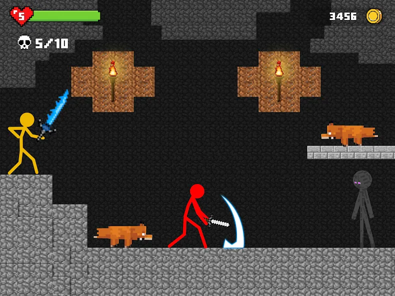 Stick-man Battle - Craft World [МОД: Много денег, Монет и Все открыто] Screenshot 1