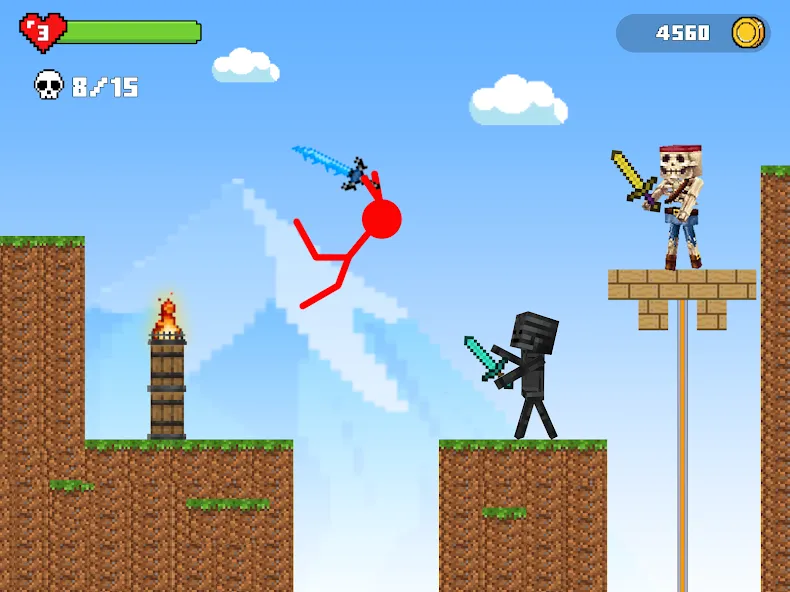Stick-man Battle - Craft World [МОД: Много денег, Монет и Все открыто] Screenshot 2