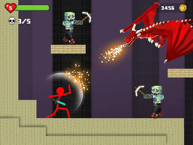 Stick-man Battle - Craft World [МОД: Много денег, Монет и Все открыто] Screenshot 4