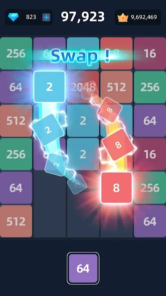 2048™ Merge Block Puzzle (Слияние блочных головоломок) [МОД: Меню, Бесконечные монеты и Открытые уровни] Screenshot 2