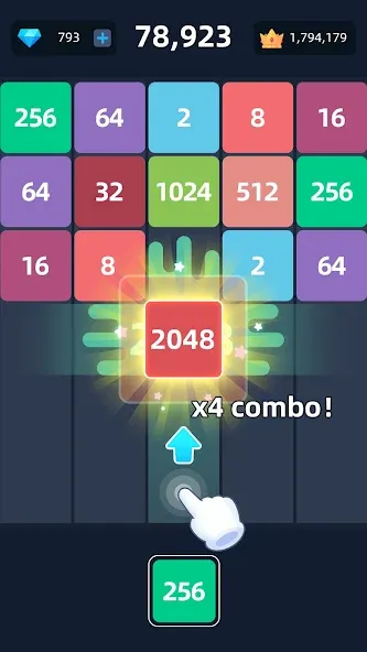 2048™ Merge Block Puzzle (Слияние блочных головоломок) [МОД: Меню, Бесконечные монеты и Открытые уровни] Screenshot 4