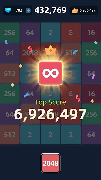 2048™ Merge Block Puzzle (Слияние блочных головоломок) [МОД: Меню, Бесконечные монеты и Открытые уровни] Screenshot 5