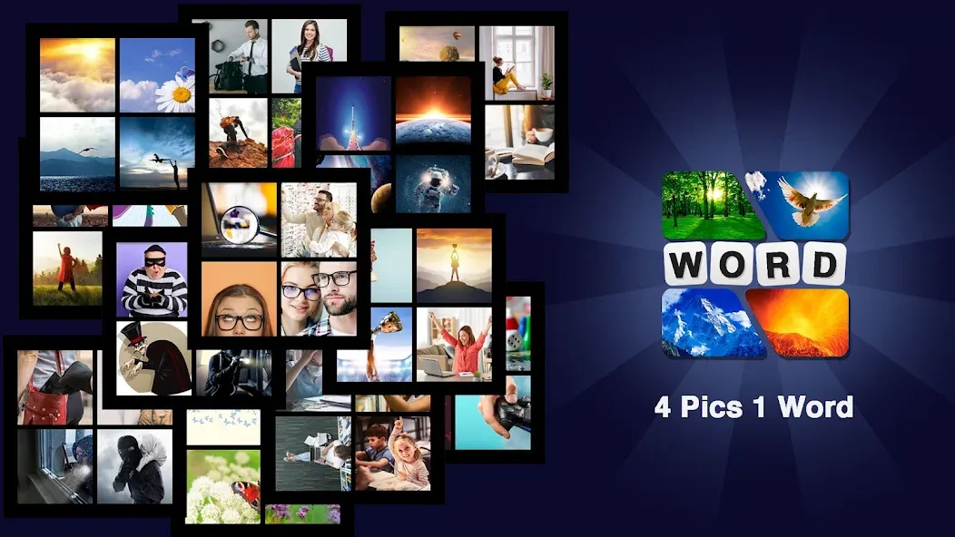 Puzzle: 4 pics 1 word offline [МОД: Все открыто, Дополнительные деньги и Меню MOD] Screenshot 2