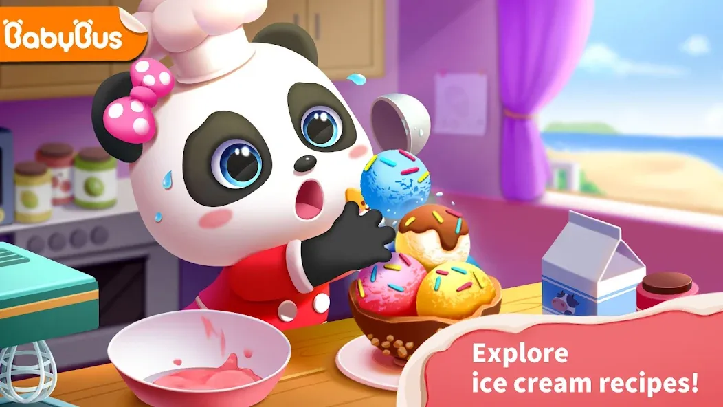 Baby Panda’s Ice Cream Shop [МОД: Меню, Бесконечные монеты и Открытые уровни] Screenshot 1