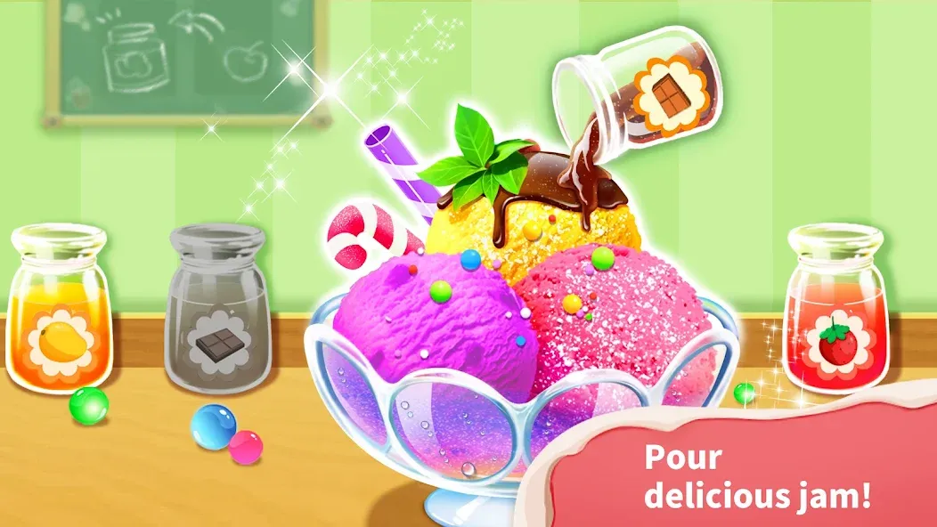 Baby Panda’s Ice Cream Shop [МОД: Меню, Бесконечные монеты и Открытые уровни] Screenshot 2