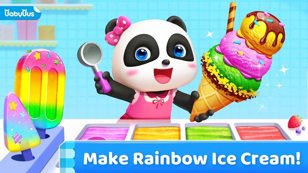 Little Panda's Ice Cream Games [МОД: Все открыто, Дополнительные деньги и Меню MOD] Screenshot 1