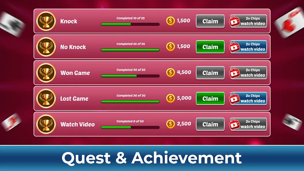 Tonk Rummy Card Game (Тонк Рамми карточная игра) [МОД: Меню, Бесконечные монеты и Открытые уровни] Screenshot 4