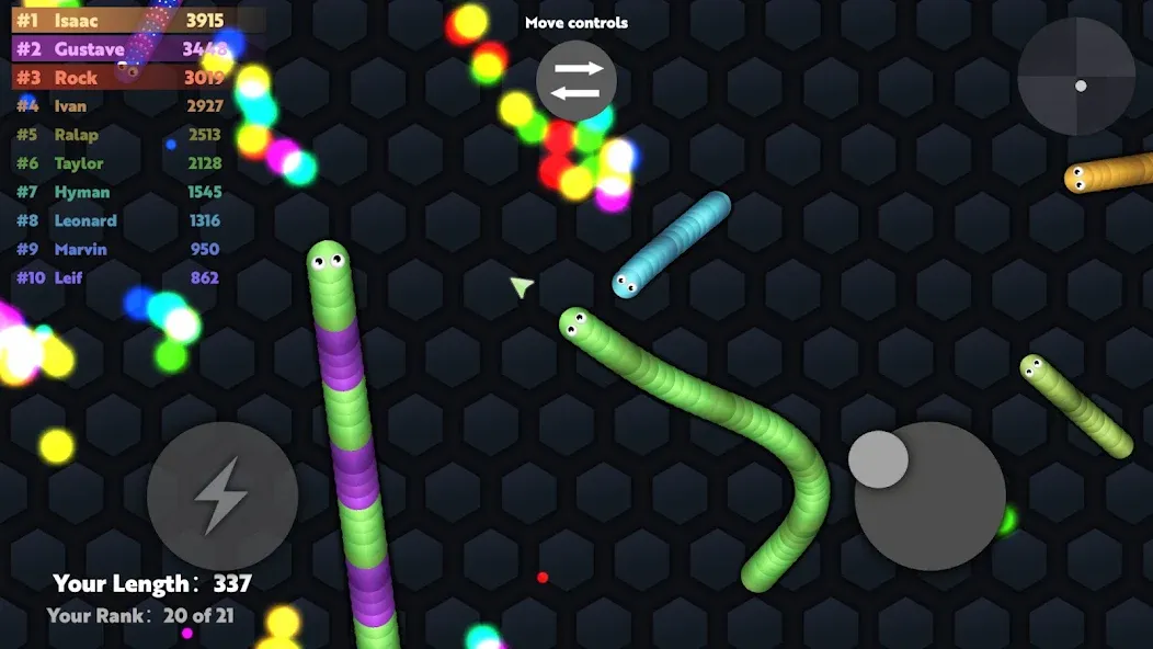 Slide.io - Hungry Snake Game [МОД: Много денег, Монет и Все открыто] Screenshot 1
