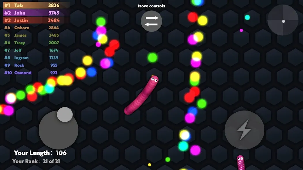 Slide.io - Hungry Snake Game [МОД: Много денег, Монет и Все открыто] Screenshot 4
