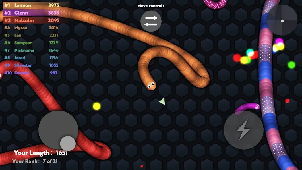Slide.io - Hungry Snake Game [МОД: Много денег, Монет и Все открыто] Screenshot 5