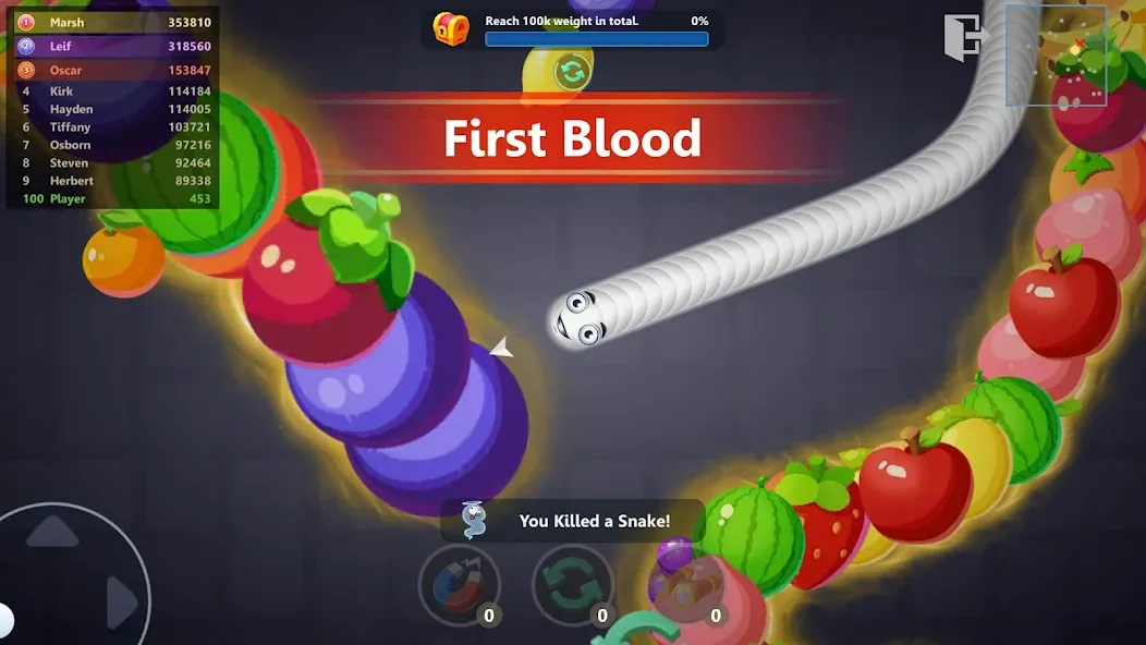 Snake War™ Hungry Worm.io Game (Снейк Вар) [МОД: Много денег, Монет и Все открыто] Screenshot 2