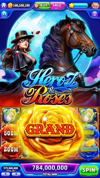 Jackpotland-Vegas Casino Slots (Джекпотлэнд) [МОД: Меню, Бесконечные монеты и Открытые уровни] Screenshot 1