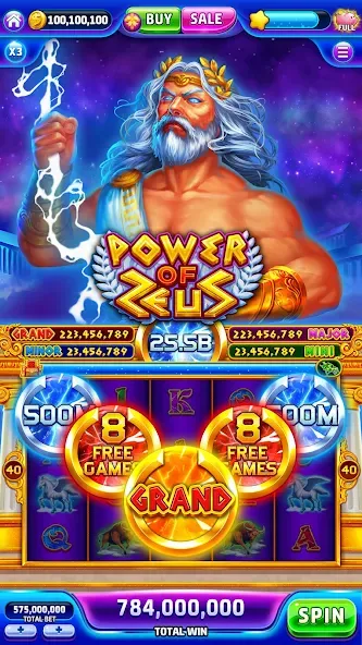 Jackpotland-Vegas Casino Slots (Джекпотлэнд) [МОД: Меню, Бесконечные монеты и Открытые уровни] Screenshot 2