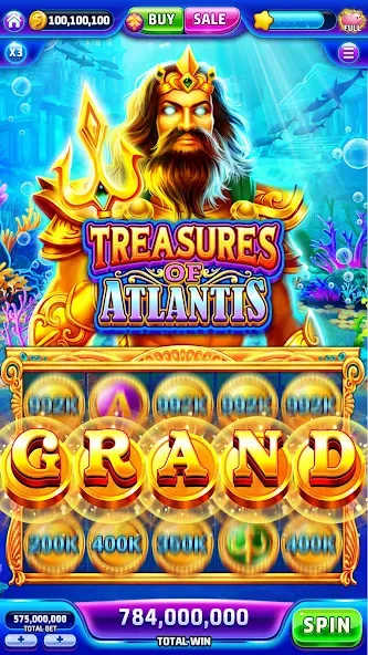 Jackpotland-Vegas Casino Slots (Джекпотлэнд) [МОД: Меню, Бесконечные монеты и Открытые уровни] Screenshot 3