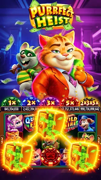Fat Cat Casino - Slots Game (Фэт Кэт Казино) [МОД: Меню, Бесконечные монеты и Открытые уровни] Screenshot 3