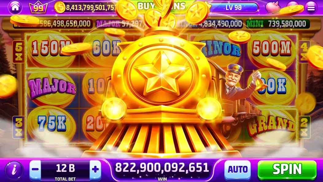 Golden Casino - Slots Games (Голден Казино) [МОД: Меню, Бесконечные монеты и Открытые уровни] Screenshot 3