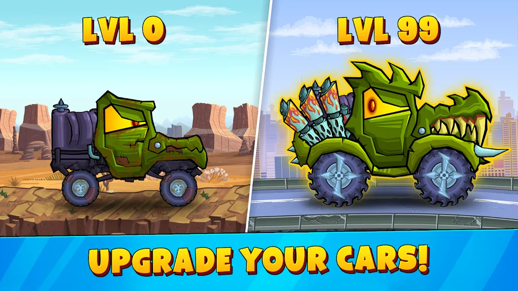 Car Eats Car 3 Hill Climb Race (Кар Ейтс Кар 3) [МОД: Деньги, Монеты и Меню MOD] Screenshot 4