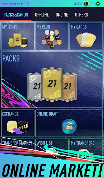 Pack Opener for FUT 21 (Пакопенер для  21) [МОД: Деньги, Монеты и Меню MOD] Screenshot 2