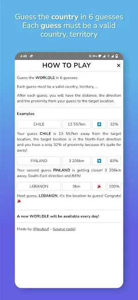 Worldle - Guess the Country (Ворлдле) [МОД: Деньги, Монеты и Меню MOD] Screenshot 3