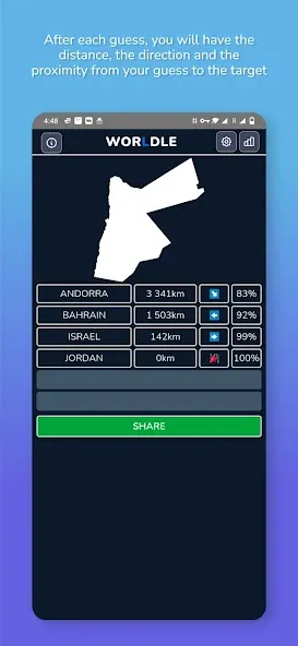 Worldle - Guess the Country (Ворлдле) [МОД: Деньги, Монеты и Меню MOD] Screenshot 4