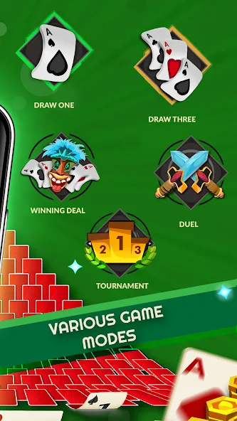 Solitaire - Offline Card Games [МОД: Много монет, Открытые уровни и Мега MOD] Screenshot 5