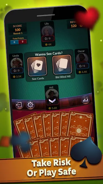 Spades - Offline Card Games (Спейдс) [МОД: Меню, Бесконечные монеты и Открытые уровни] Screenshot 3