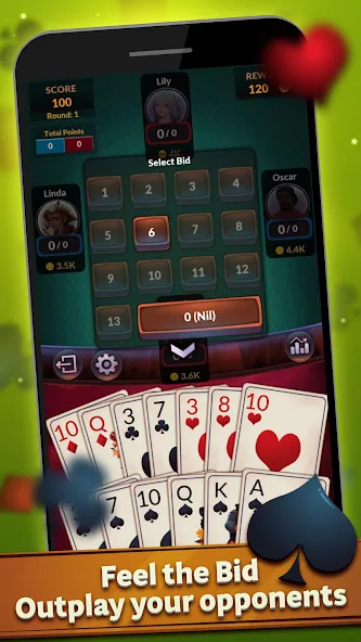 Spades - Offline Card Games (Спейдс) [МОД: Меню, Бесконечные монеты и Открытые уровни] Screenshot 4