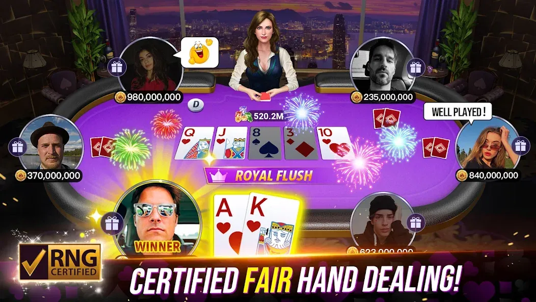 Poker Fever - Win your Fame (Покер Клаш) [МОД: Все открыто, Дополнительные деньги и Меню MOD] Screenshot 1